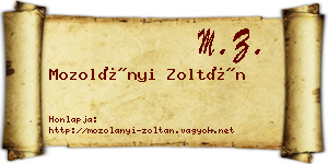 Mozolányi Zoltán névjegykártya